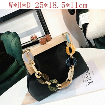 Variant image for Dam Axelväska Enkelfärgad PU Design med Justerbara Kedjor-10