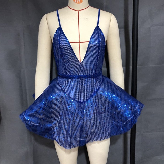 Variant image for Dam Asymmetrisk Ballklänning Spandex med Paljetter-1