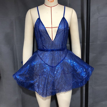 Variant image for Dam Asymmetrisk Ballklänning Spandex med Paljetter-1