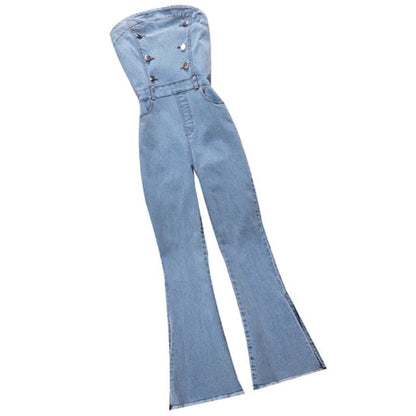 Variant image for Damövergripande Slim Fit Hög Midja Ljusvättad Bomull med Fickor-1