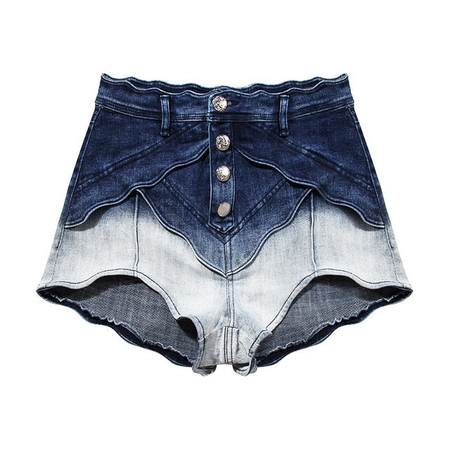 Dam Denimshorts Hängande Stil Bomull Polyester-1