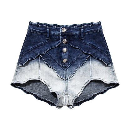 Dam Denimshorts Hängande Stil Bomull Polyester-1