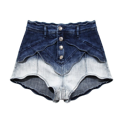 Dam Denimshorts Hängande Stil Bomull Polyester-1