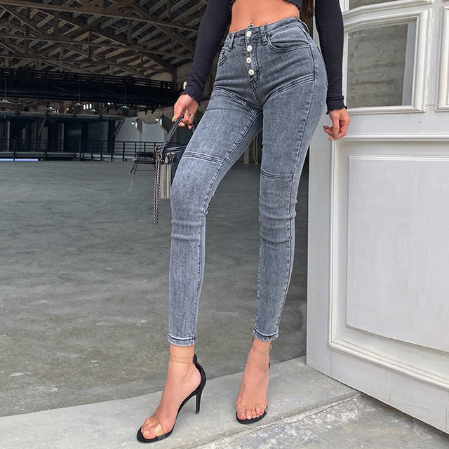 Variant image for Dam Skinny Jeans Hög Midja Stretchig Denim-2