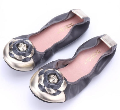 Variant image for Dam Ballerina Skor Blommönster Äkta Läder Slip-On Komfort-4