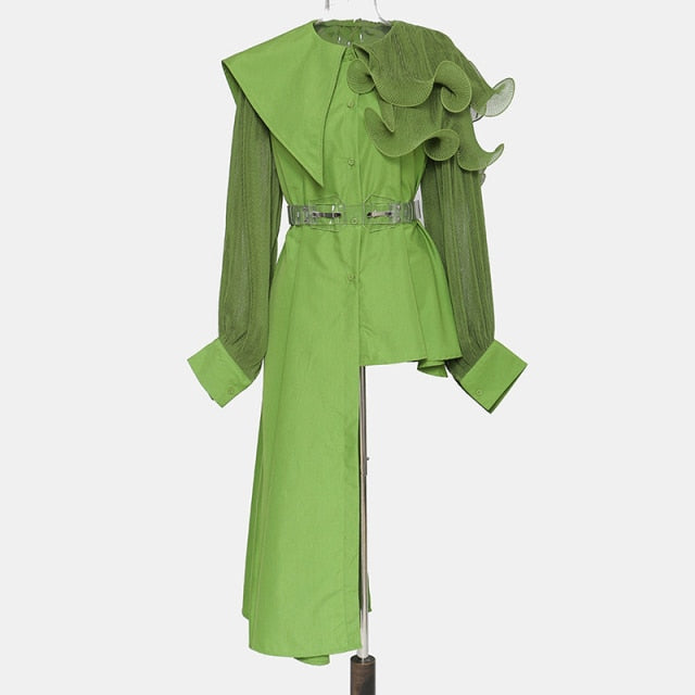 Variant image for Dam Skjorta Asymmetrisk Rüsch Detaljer Bomull Polyester-1