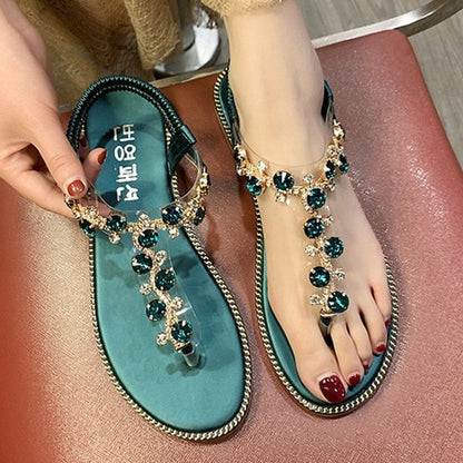 Variant image for Dam Sandaler T-strap PU med Rhinestones och Platt Sula-2