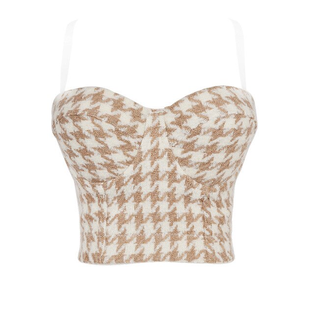 Variant image for Dam Crop Top Karomönster Akryl Spandex-3