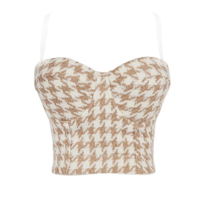 Variant image for Dam Crop Top Karomönster Akryl Spandex-3