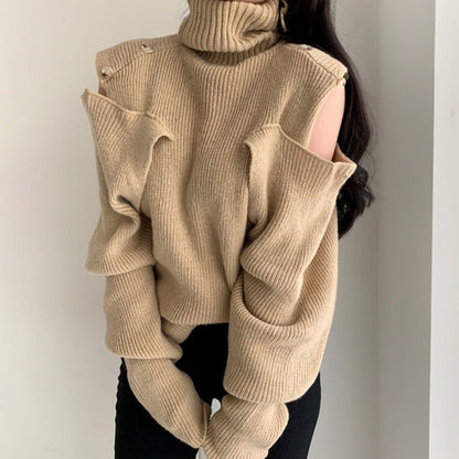 Variant image for Dam Tröja Off-Shoulder med Stand-Up Krage i Bomull och Polyester-4