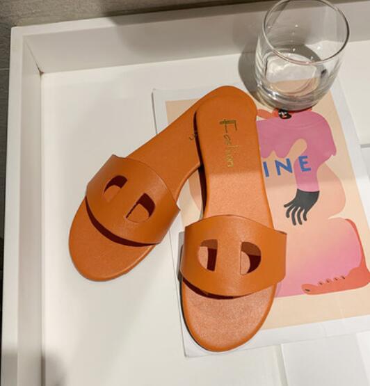 Variant image for Dam Sandaler Bekväma PU-läder Slip-On Platta Sula-5