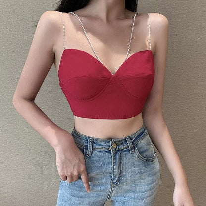 Dam Top Hjärtformad Detalj Bomull Polyester-6