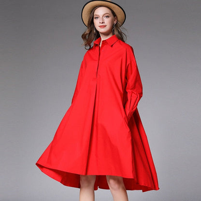 Variant image for Dam Miniklänning A-linjeformad Klassisk Krage Bomull Polyester-3