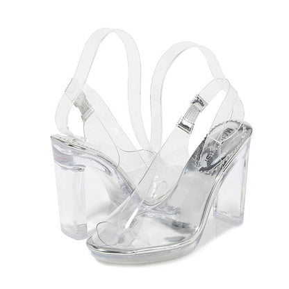 Variant image for Dam Sandaler Blockklack Transparent PVC Öppen Tå-1