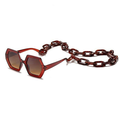 Unisex Solglasögon Kedjedekorationer UV400 Skydd Plast 6