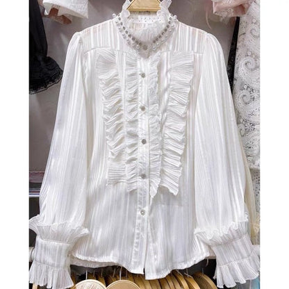 Variant image for Dam Blusklänning Turtleneck Chiffon med Ruffles-5