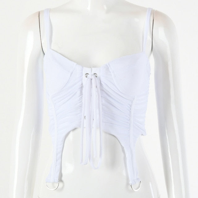 Variant image for Dam Crop Top Snörning Blixtlås Polyester Spandex-4