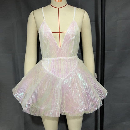 Variant image for Dam Asymmetrisk Ballklänning Spandex med Paljetter-9