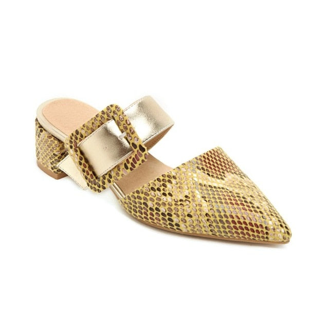 Dam Sandaler Mules Fyrkantigt Stycke Patentläder-5