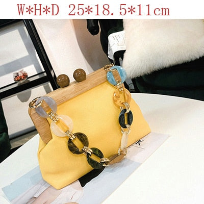 Variant image for Dam Axelväska Enkelfärgad PU Design med Justerbara Kedjor-8