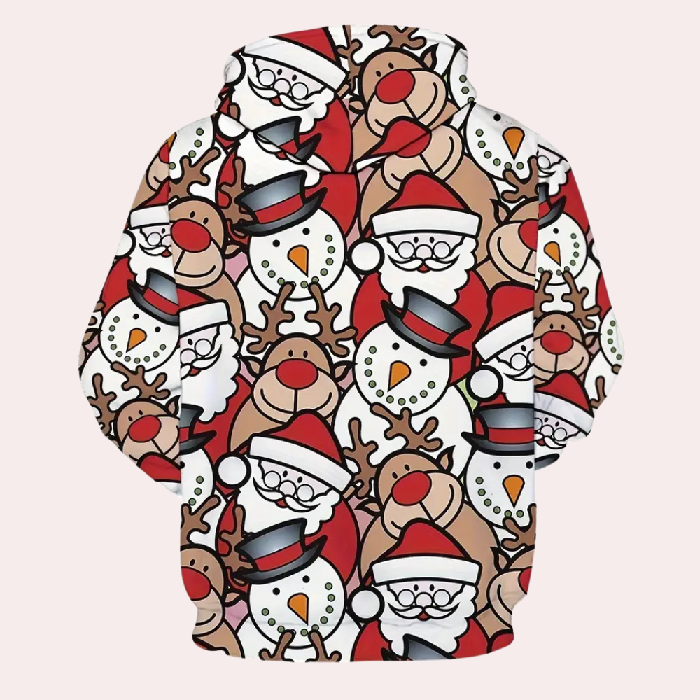 Hoodie Herr Juldesign Mjuk Bomullsblandning för Män-2