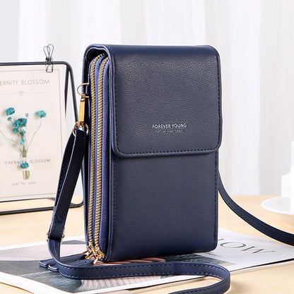 Dam Crossbody Väska Transparent Mobilfack Hållbart Syntetmaterial-3