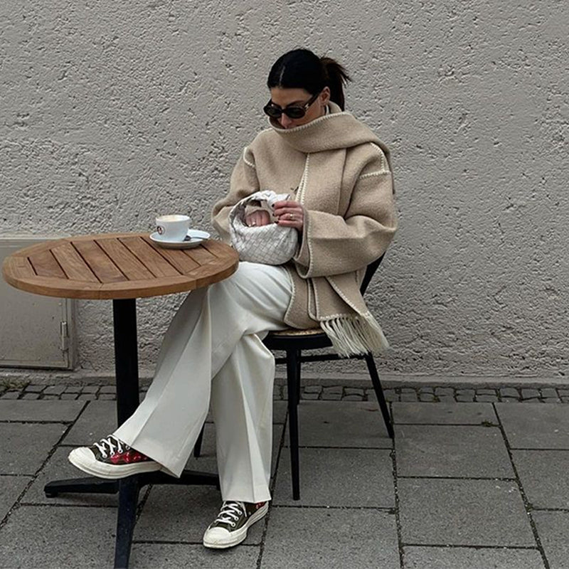 Kvinnors Kappa och Halsduk Modern Elegant Polyester-6