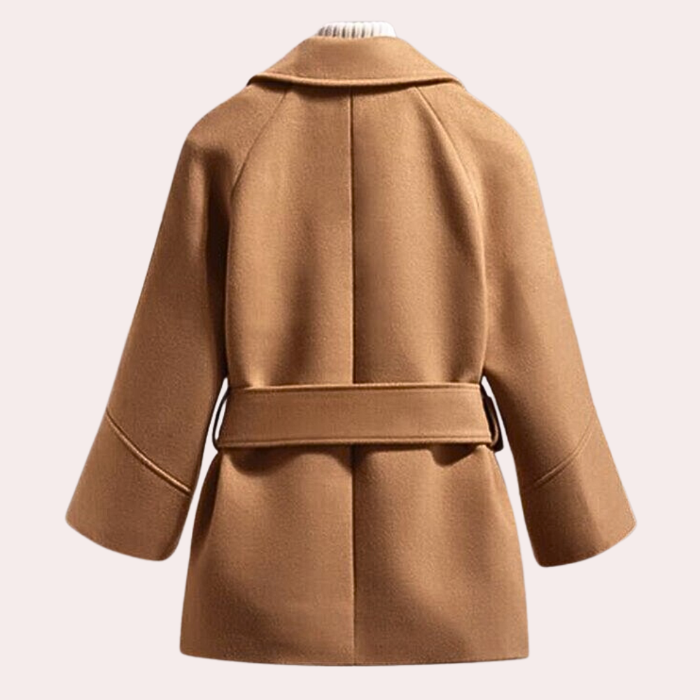 Damen-Jacke, maßgeschneidert, mit Gürtel, luxuriös, warmer Stoff-2
