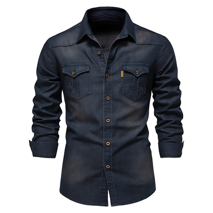 Variant image for Herrskjorta Denim Avslappnad Stil 100% Bomull-6