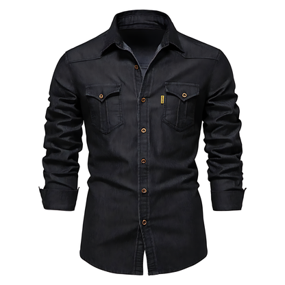 Variant image for Herrskjorta Denim Avslappnad Stil 100% Bomull-11