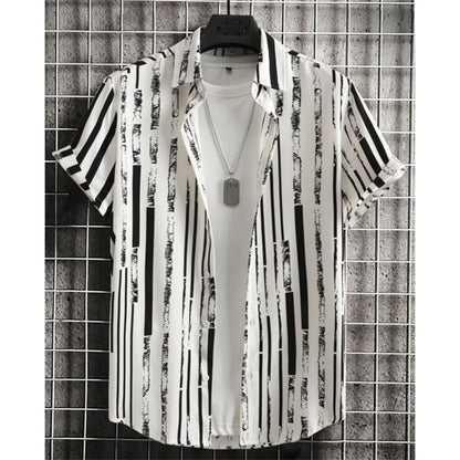 Variant image for Herrskjorta Randig Modern Polyester Lätt och Andningsbar-1
