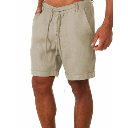 Herrens Linneshorts Lätta Med Elastisk Midja 7