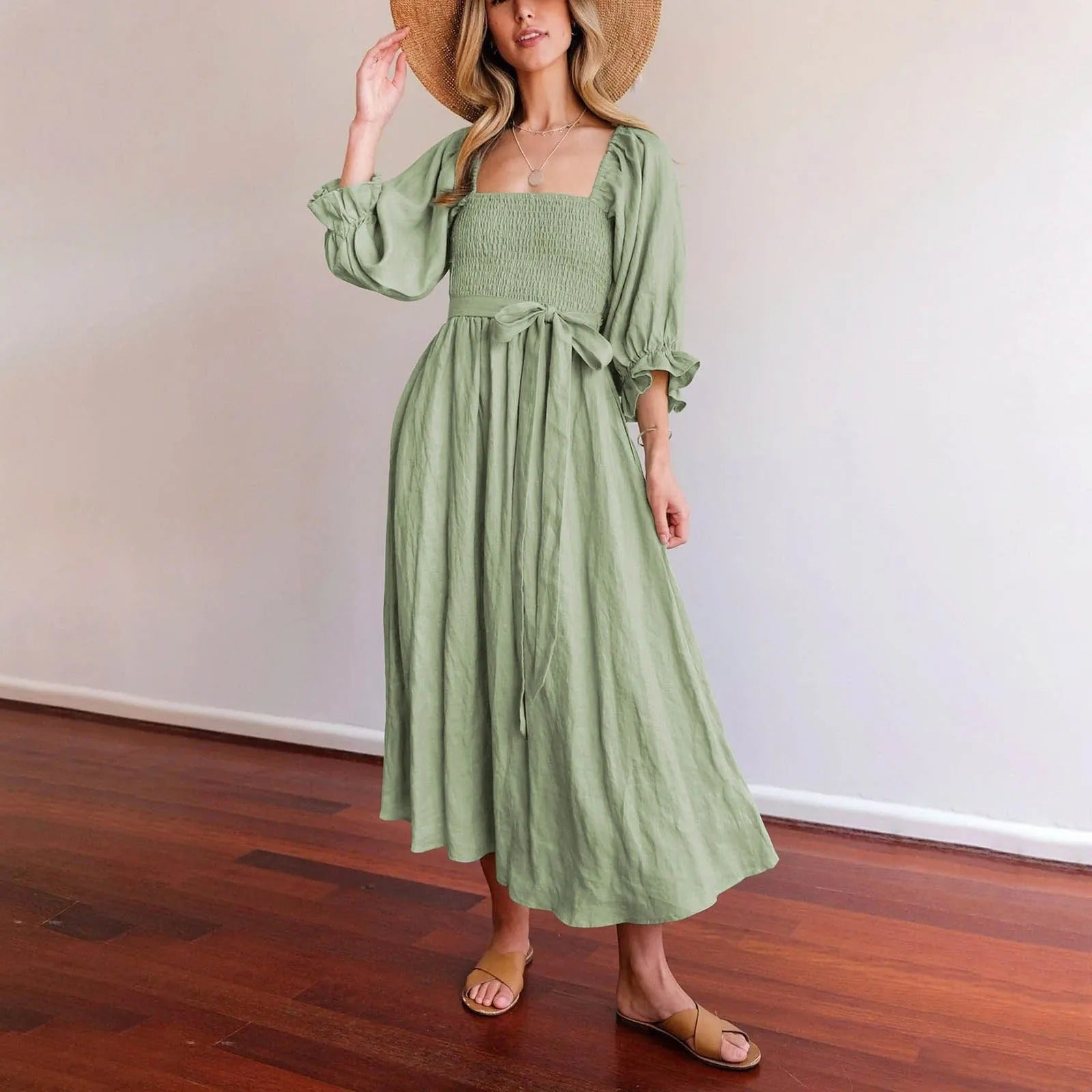 Variant image for Kvinnors Sommarklänning Svängande Polyester-9