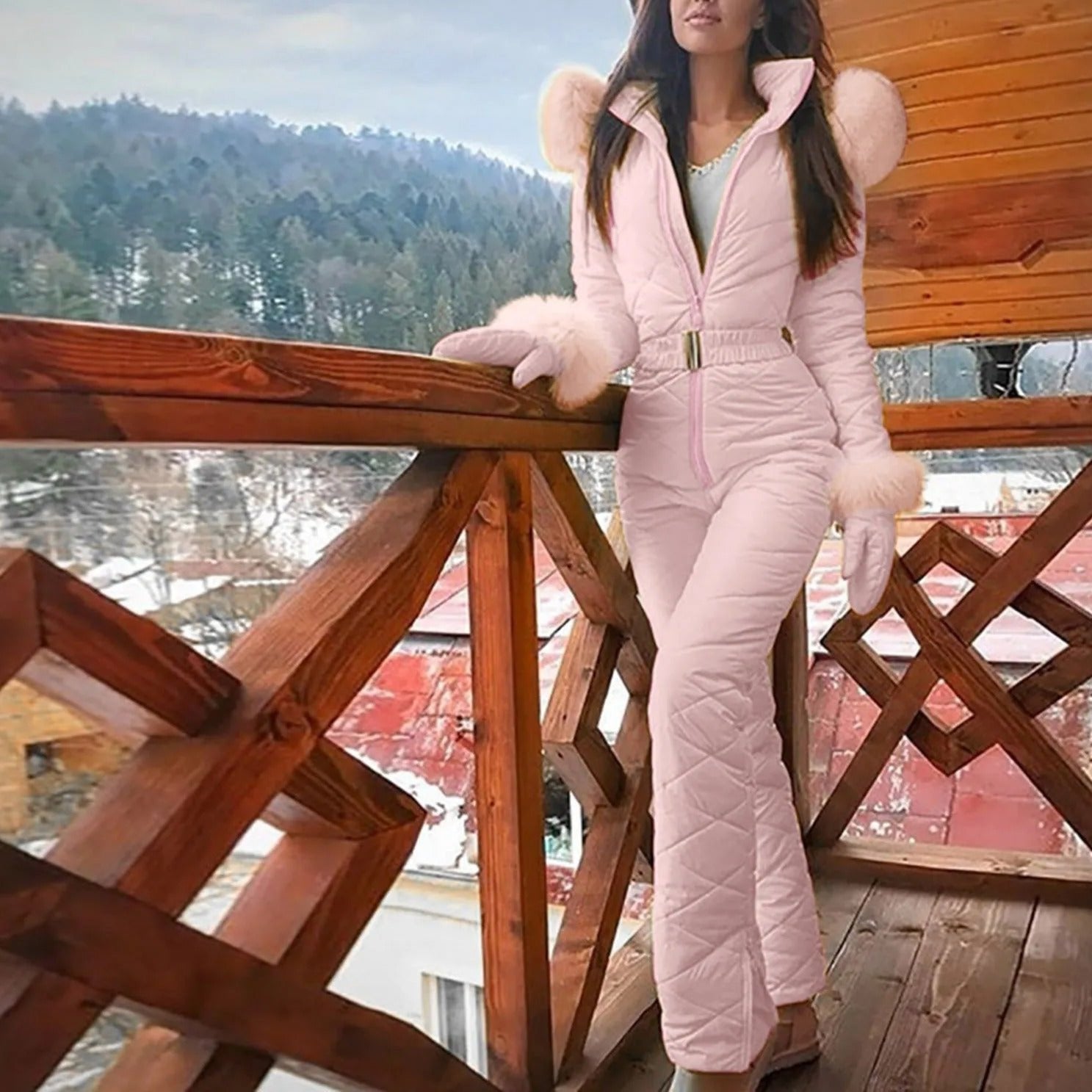 Dam Skidoverall Väderbeständig Casual Hållbart Material-1