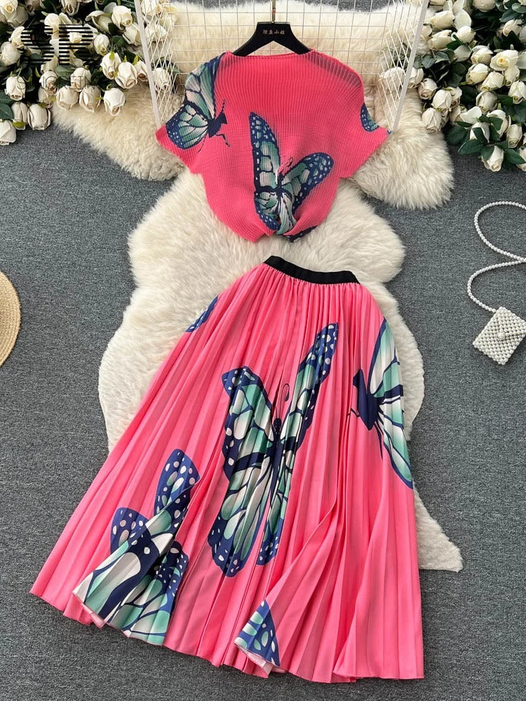 Variant image for Damklänning Tvådelad Elegant Lätt Material för Sommarfest och Bröllop-16