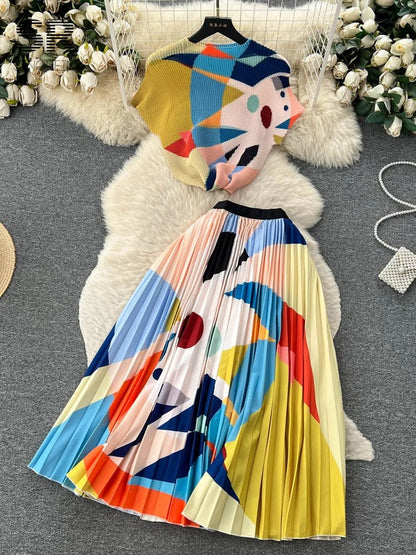 Damklänning Tvådelad Elegant Lätt Material för Sommarfest och Bröllop-1