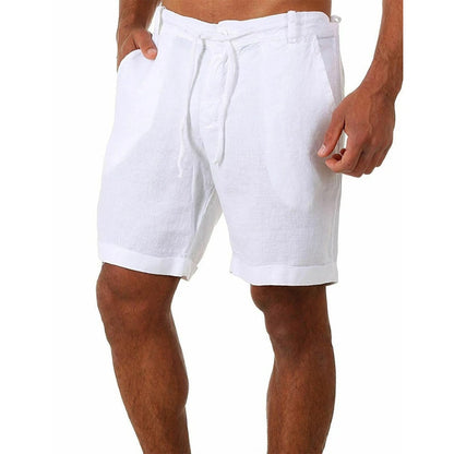 Herrens Linneshorts Lätta Med Elastisk Midja 12