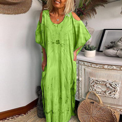 Kvinnors Casual Klänning Av Högkvalitativt Bomullsmaterial-4