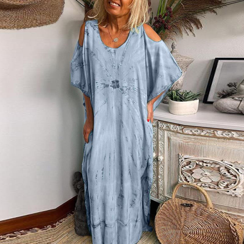 Kvinnors Casual Klänning Av Högkvalitativt Bomullsmaterial-1