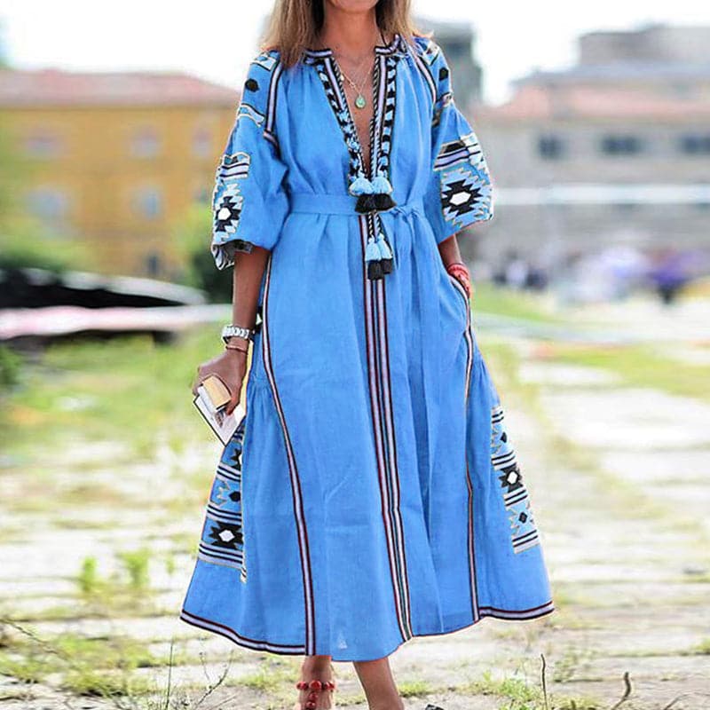 Variant image for Kvinnors Klänning Svängande Snitt Digitaltryck Polyester-1