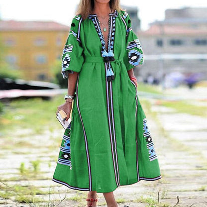 Variant image for Kvinnors Klänning Svängande Snitt Digitaltryck Polyester-12