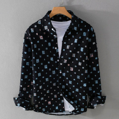 Unisex Fritidsskjorta Geometriskt Mönster Lätt Material-4