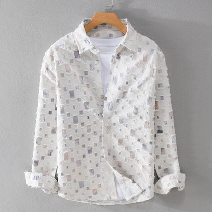 Unisex Fritidsskjorta Geometriskt Mönster Lätt Material-5