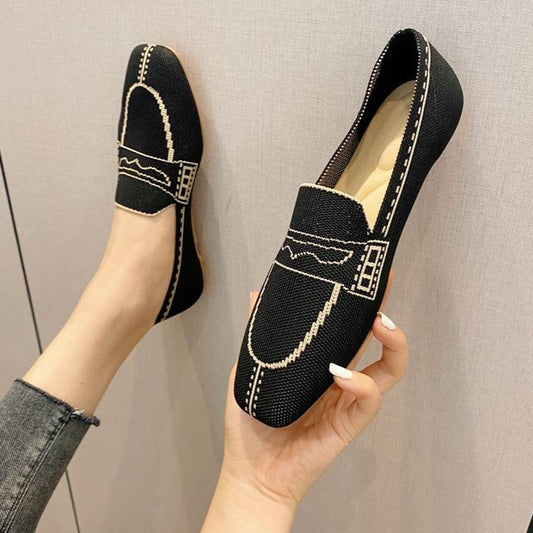 Dam Ballerina Skor Slip-On Lätta Andningsbara Tyg-1