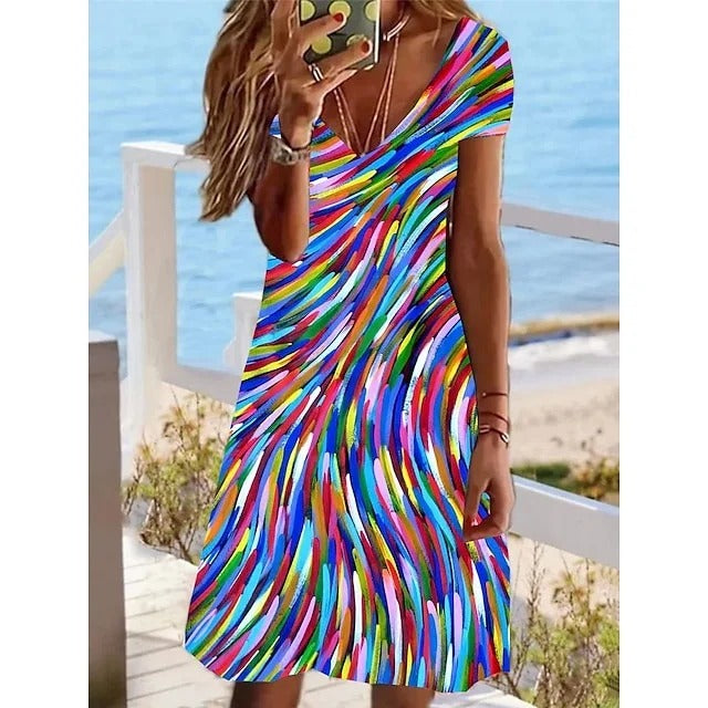 Kvinnors Fritidsklänning Lätt Material Elegant Snitt-1