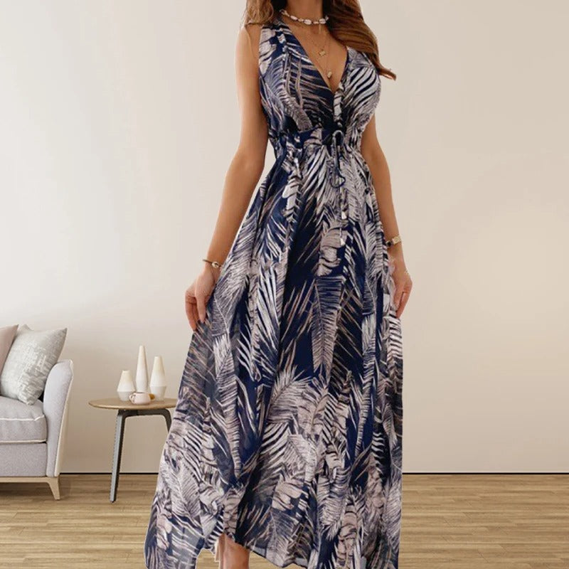 Dam Klänning Tryckt Lätt Material Elegant Design för Sommar och Fest 6