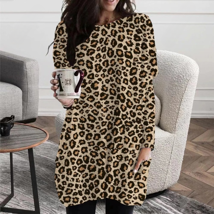 Dam Vintertunika Klassisk Stil Polyester Bomull-3