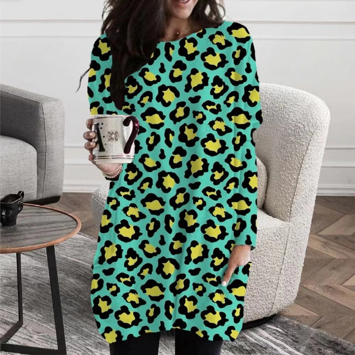 Dam Vintertunika Klassisk Stil Polyester Bomull-2