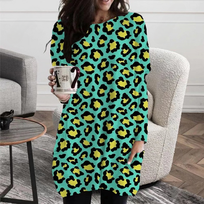 Dam Vintertunika Klassisk Stil Polyester Bomull-2