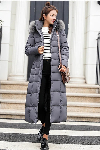 Vinterkappa Dam Elegant Fleece Lång Kappa för Vintern-3
